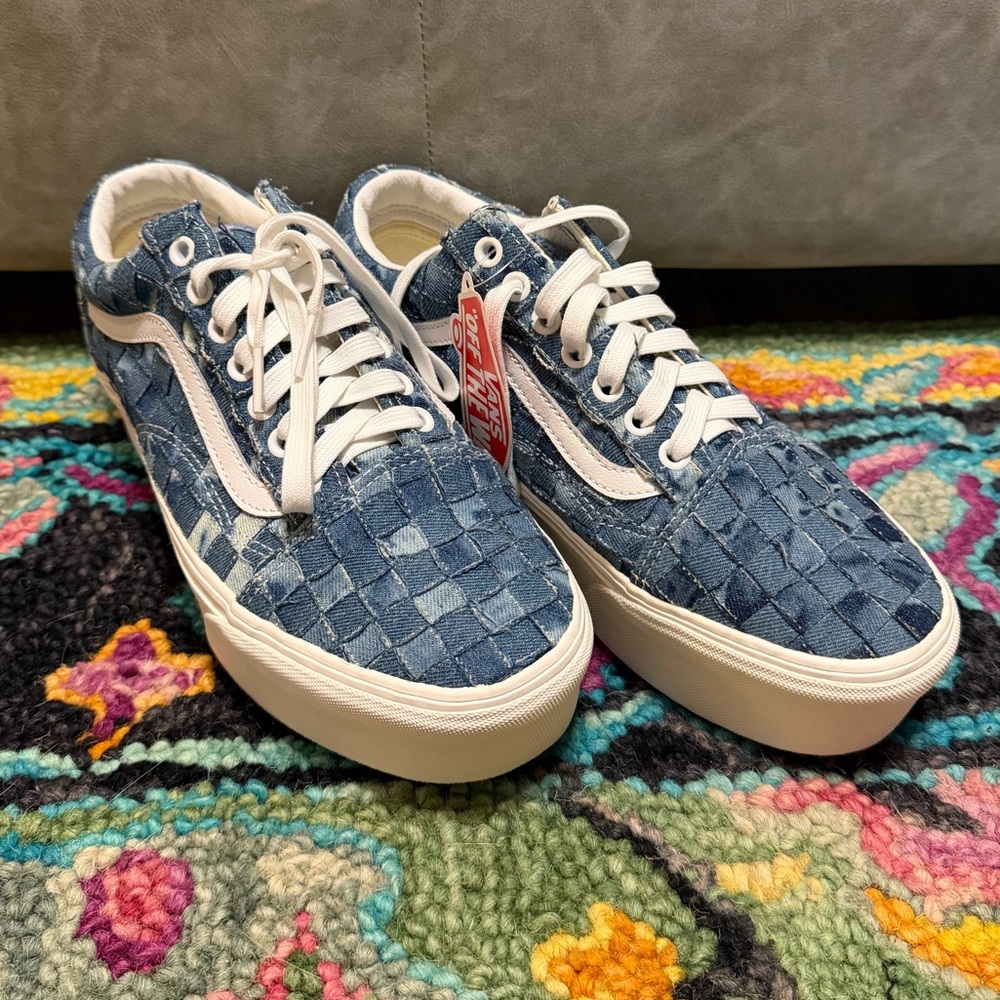 Platform Low Top Denim Vans Sneakers